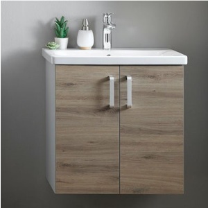 EVELIN 55 ORMARIĆ SA LAVABOOM VRATA HRAST/SIVA (OAK/GRAY) – KOLPA SAN