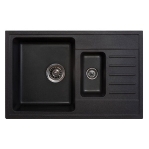SUDOPERA GRANITNA XQUADRO PLUS 1.5D CRNA 780X500 SA SIFONOM fi90/fi60 METALAC